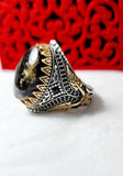 Yemeni agate silver ring-Handmade-VIP 116-Size 9.0-unisex-خاتم فضة عقيق يمني صناعة يدوية-للجنسين- (مقاس 9.0)