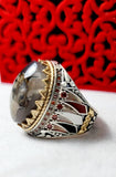 Yemeni agate silver ring-Handmade-VIP 122-Size 9.0-unisex-خاتم فضة عقيق يمني صناعة يدوية-للجنسين- (مقاس 9.0)