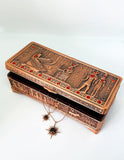 Handmade jewelry box decorated with the Egyption Gods Union Sacred علبة مجوهرات مصنوعة يدويا مزينة باتحاد الآلهة المصرية المقدسة