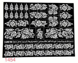 Henna tattoo template sticker No. 1454 ملصق استيكر نقش حناء رقم