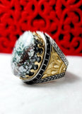 Yemeni agate silver ring-Handmade-VIP 101-Size 8-unisex- خاتم فضة عقيق يمني صناعة يدوية-للجنسين- (مقاس8)
