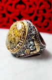 Yemeni agate silver ring-Handmade-VIP 104-Size 9-unisex-خاتم فضة عقيق يمني صناعة يدوية-للجنسين- (مقاس9)