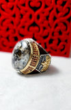 Yemeni agate silver ring-Handmade-VIP 107-Size 7.5-unisex-خاتم فضة عقيق يمني صناعة يدوية-للجنسين- (مقاس7.5)