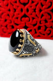 Yemeni agate silver ring-Handmade-VIP 114-Size 8.0-unisex-خاتم فضة عقيق يمني صناعة يدوية-للجنسين- (مقاس8.0)