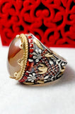 Yemeni agate silver ring-Handmade-VIP 108-Size 8-unisex-خاتم فضة عقيق يمني صناعة يدوية-للجنسين- (مقاس8)