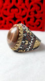 Yemeni agate silver ring-Handmade-VIP 119-Size 10.0-unisex-خاتم فضة عقيق يمني صناعة يدوية-للجنسين- (مقاس 10.0)