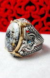 Yemeni agate silver ring-Handmade-VIP 125-Size 7.0-unisex-خاتم فضة عقيق يمني صناعة يدوية-للجنسين- (مقاس 7.0)