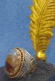 Yemeni agate silver ring-Handmade-VIP 157-Size 7.0-unisex-خاتم فضة عقيق يمني صناعة يدوية-للجنسين- (مقاس 7.0)