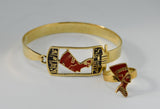 Nefertiti set-bracelet and ring colored with red  طقم سوار وخاتم نفرتيتي مزين باللون الأحمر - ShebaEU - متجر سبأ
