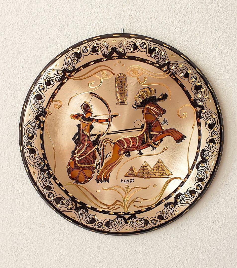 Egyption handcrafted copper wall plate for Ramses II at war   لوحة حائط نحاسية مصنوعة يدويًا من مصر لرمسيس الثاني في الحرب - ShebaEU - متجر سبأ